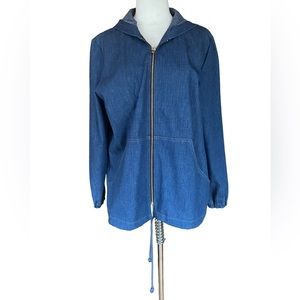 1980 Koret City Blues Hooded Light Denim Zip Up Jacket